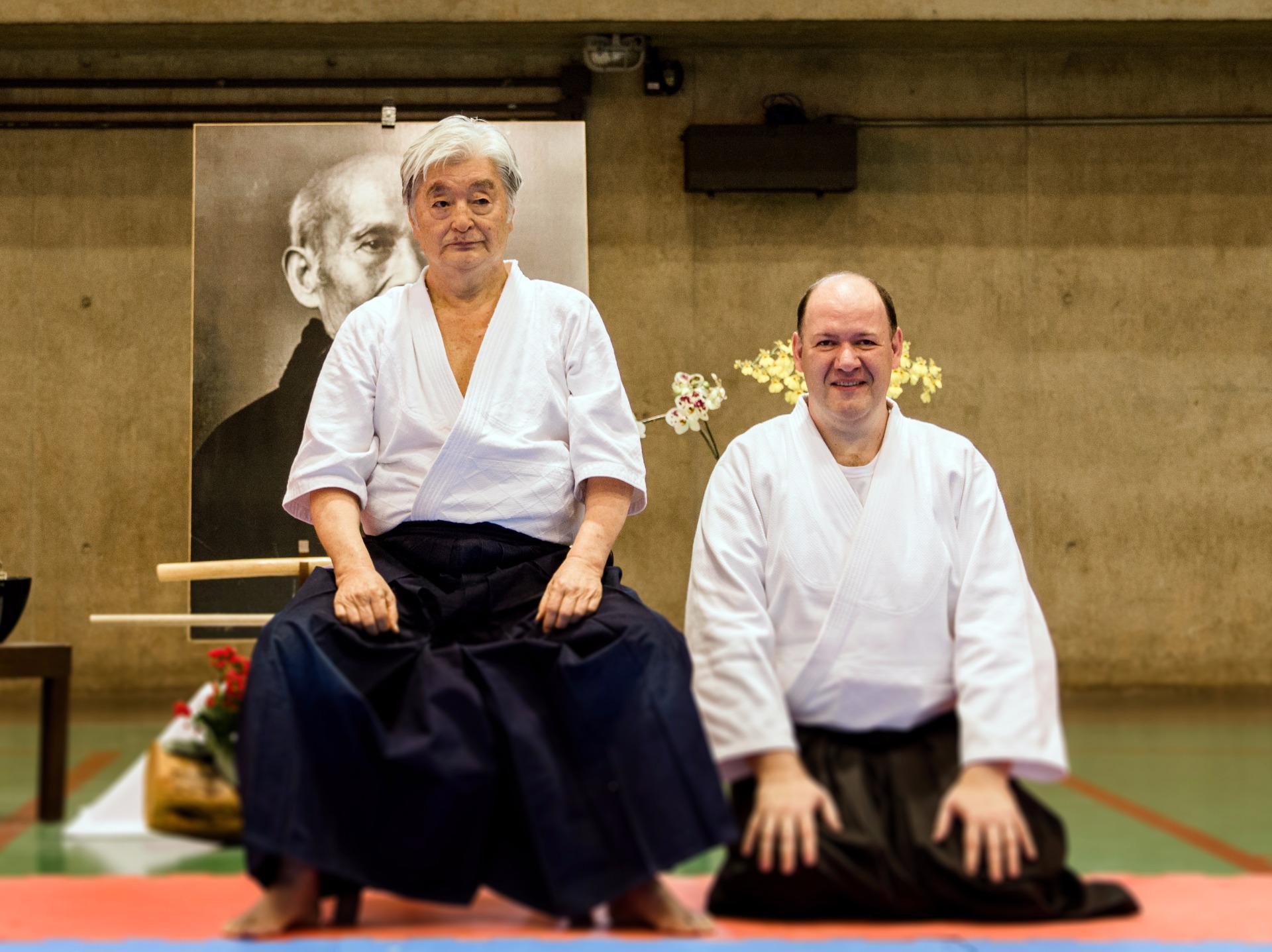 João Carlos com Yamada Sensei (in memorian), da Sansuikai Internacional.